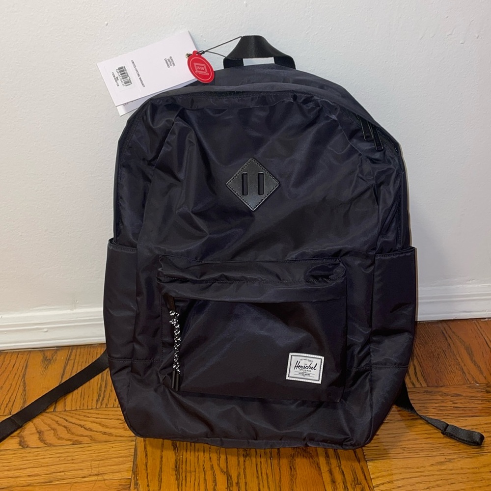 NWT Herschel Black Nylon Heritage Backpack 21.5L - Picture 1 of 16